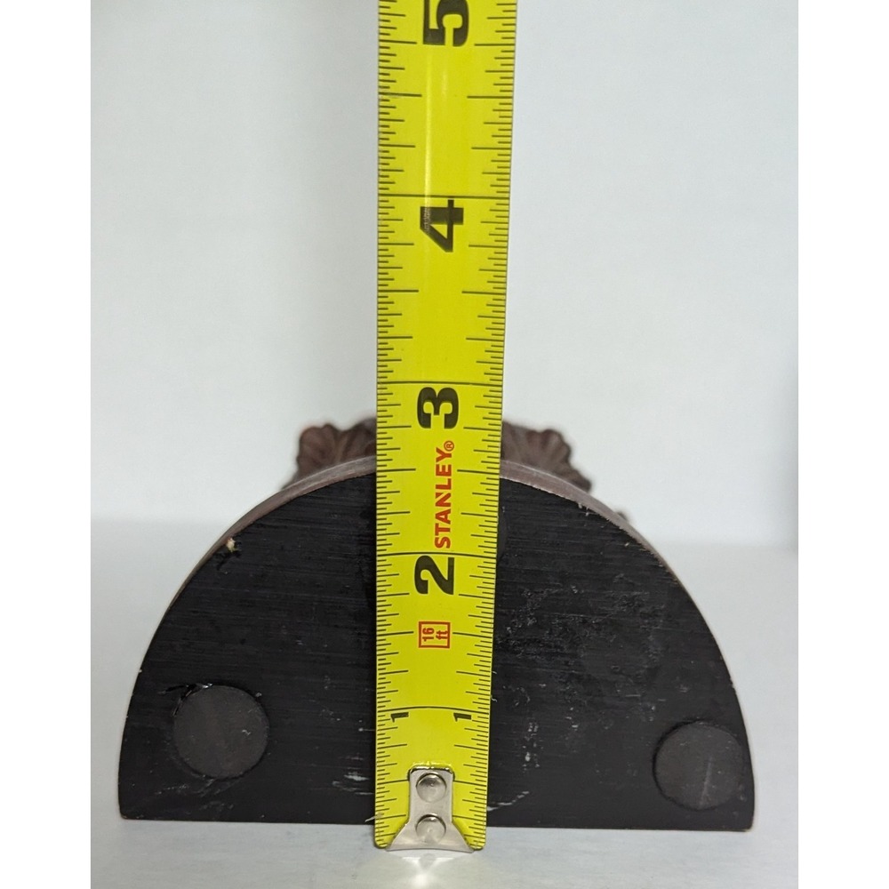 Classic Set Pineapple Bookends Stained Antique Brown Resin (2) 8 1/2" - Picture 12 of 14